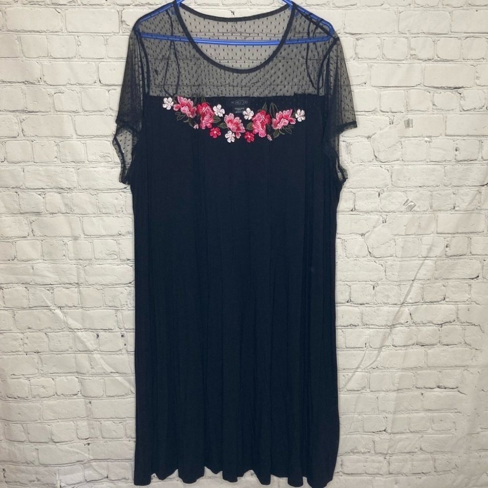 Michel studio mesh and embroidered shift dress